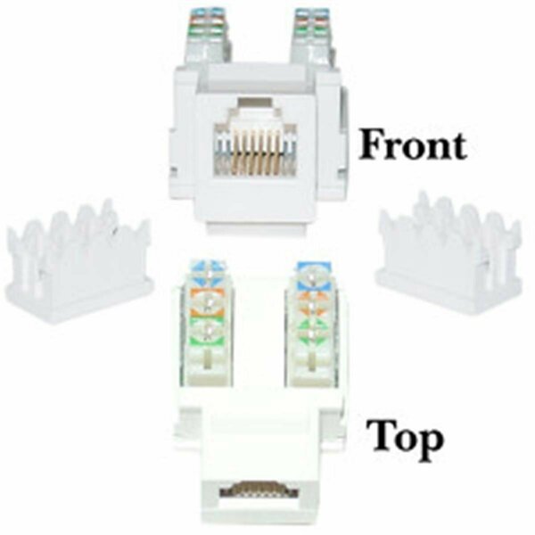 Aish Keystone Insert White Phone-Data Jack RJ11 RJ12 Female to 110 Type Punch Down AI50630